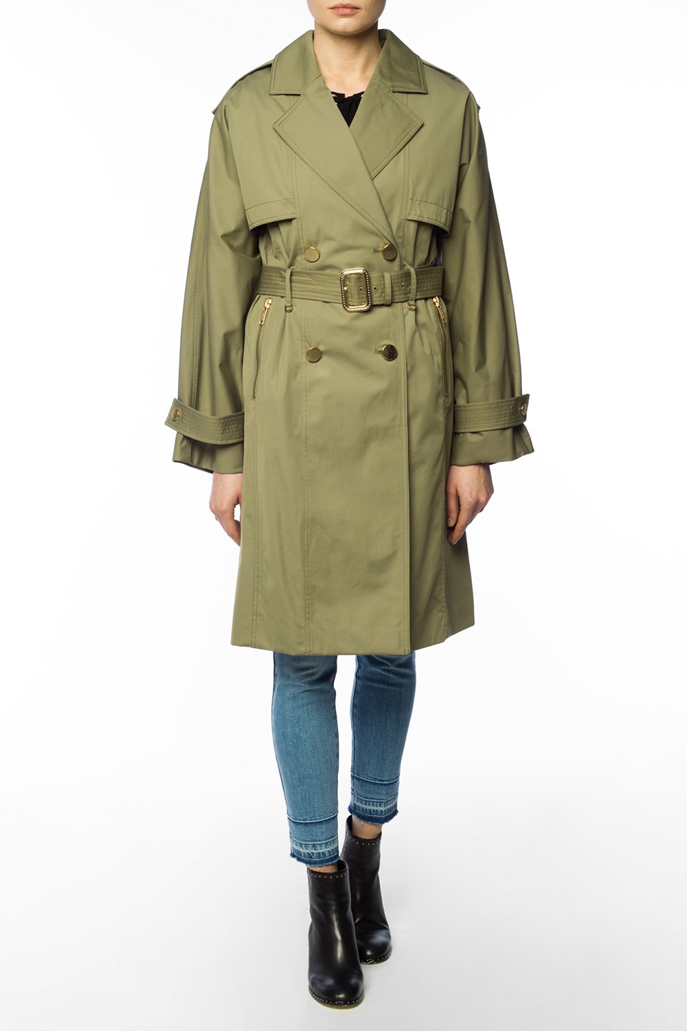 michael kors green trench coat