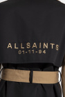 AllSaints BROWN ‘Mixie’ trench coat with logo