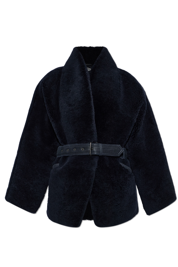 Fur coat with belt od Balmain