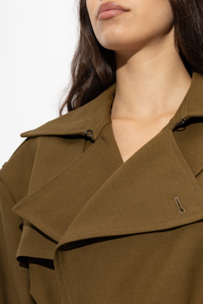 Balmain Abrigo de lana con cinturón