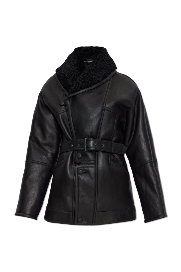 Sheepskin coat with belt od Balmain