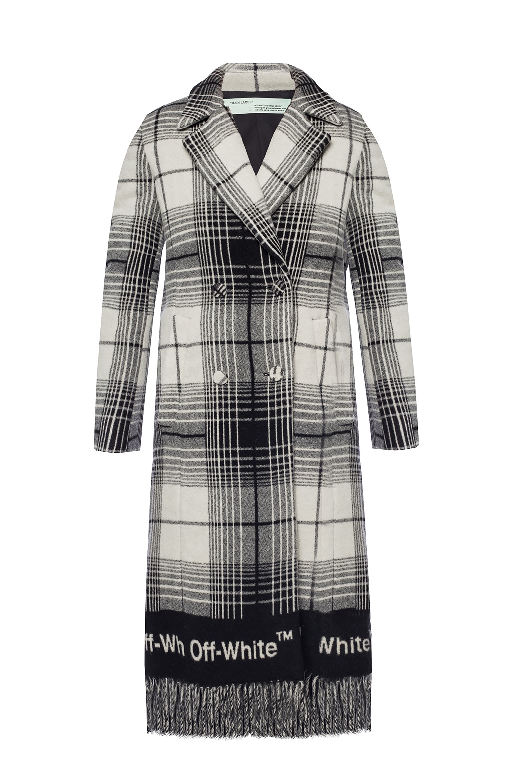 white checked coat