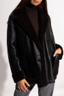 Agnona BLACK Leather jacket with pockets