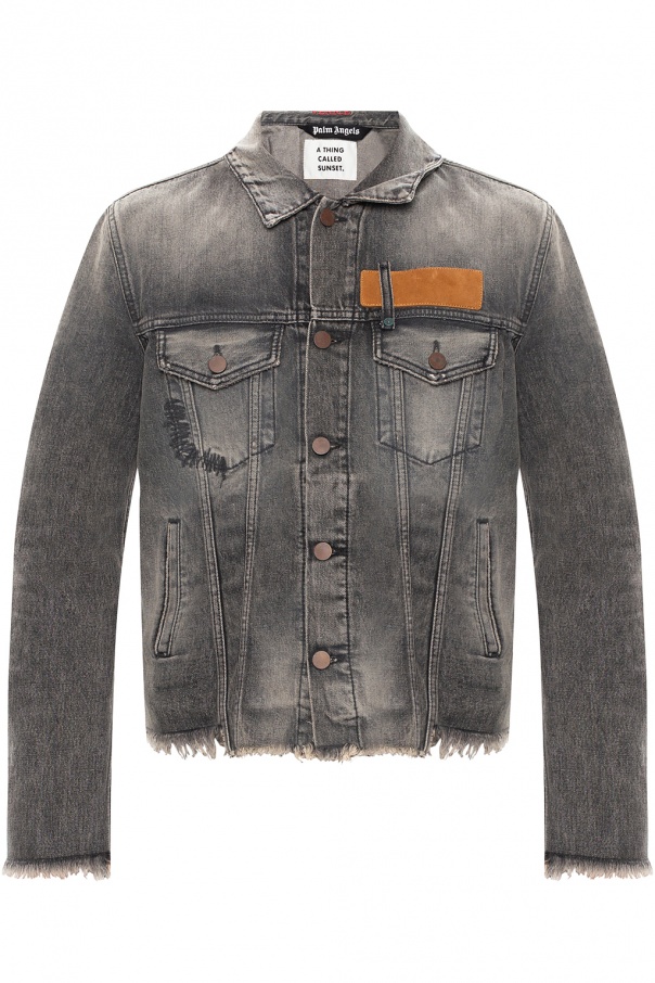 Palm Angels Denim jacket with worn 
