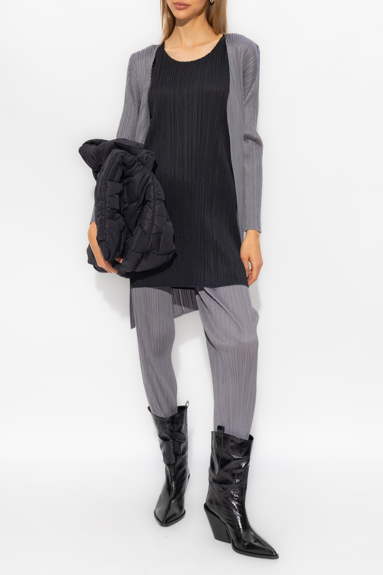 Pleats Please Issey Miyake Pleated cardigan