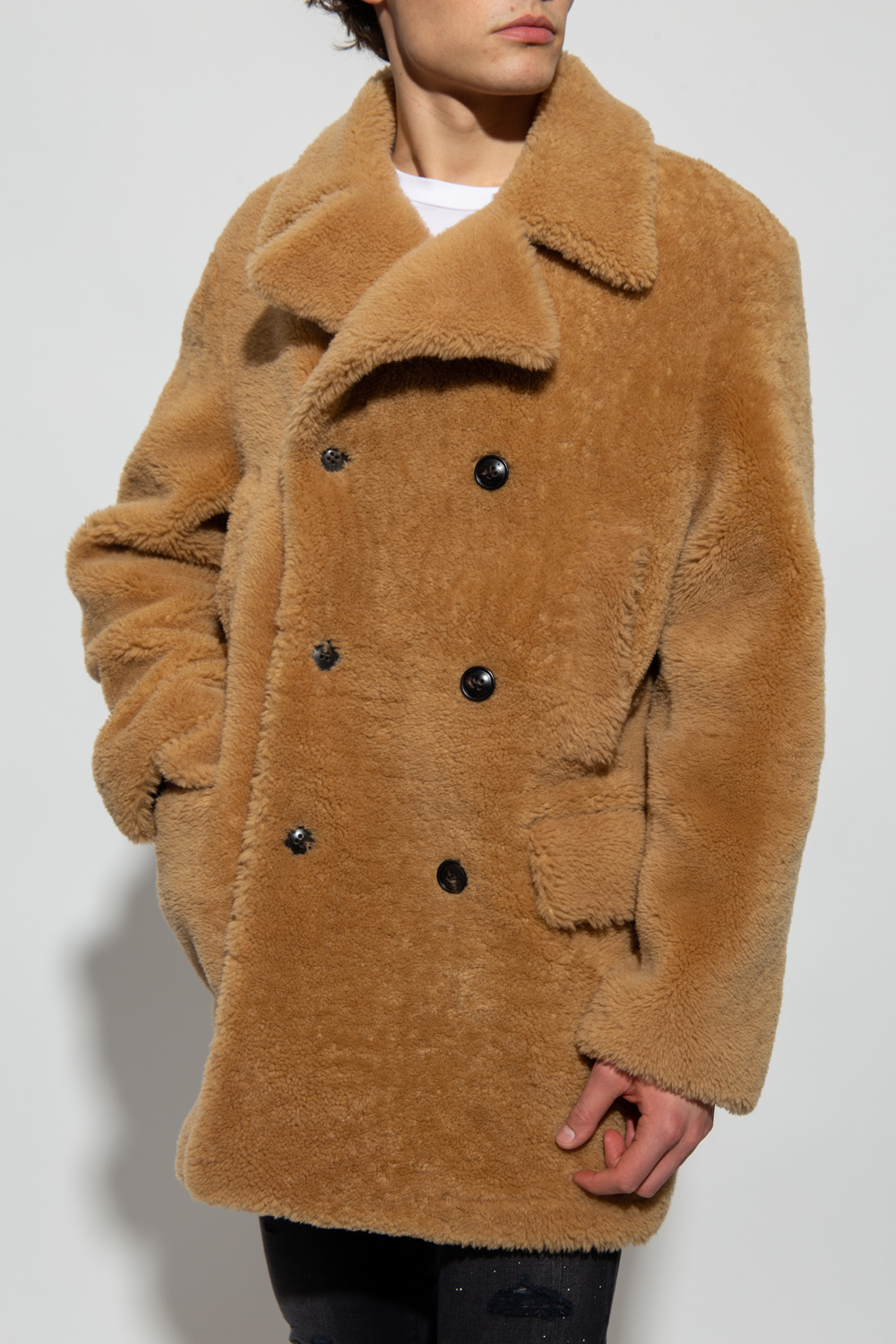 Amiri Double-breasted shearling coat
