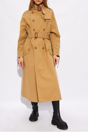 R13 Trench coat with standing collar