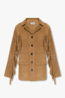 Zadig & Voltaire BROWN ‘Lala Daim’ suede jacket with fringes