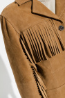 Zadig & Voltaire BROWN ‘Lala Daim’ suede jacket with fringes
