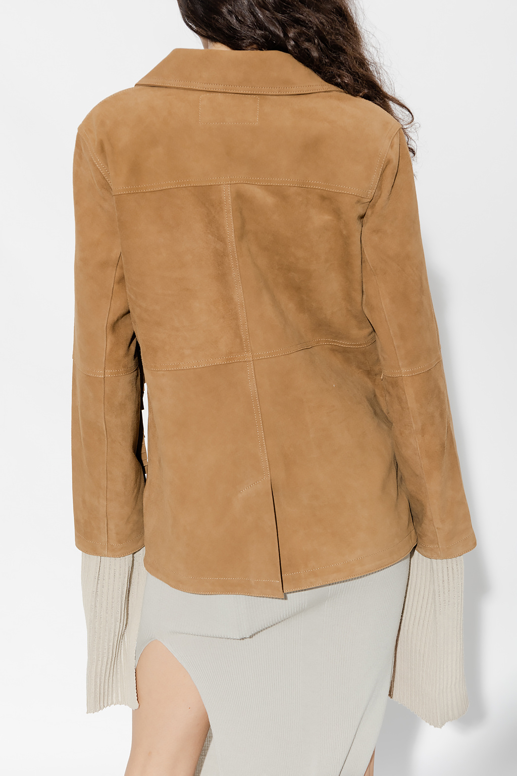 Pullover 'Vroni' beige chiaro ‘Lala Daim’ suede jacket with fringes