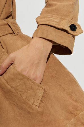 Zadig & Voltaire Zamszowy płaszcz ‘Parisienne’ z efektem pogniecenia