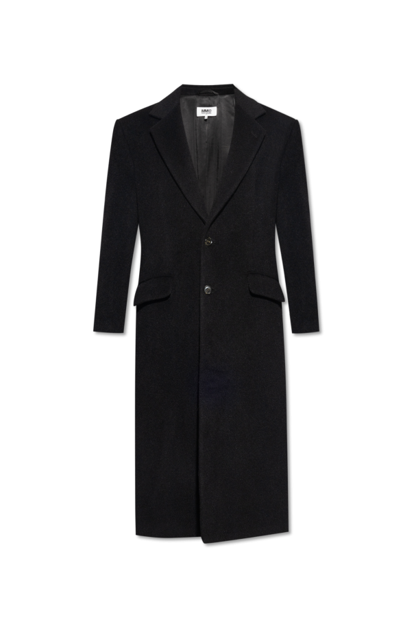 MM6 Maison Margiela Długi wełniany płaszcz