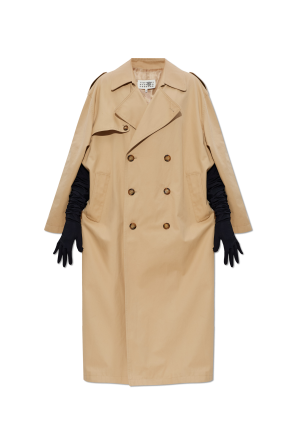 Trench coat with decorative tie