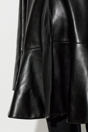 Loewe Leather coat with peplum