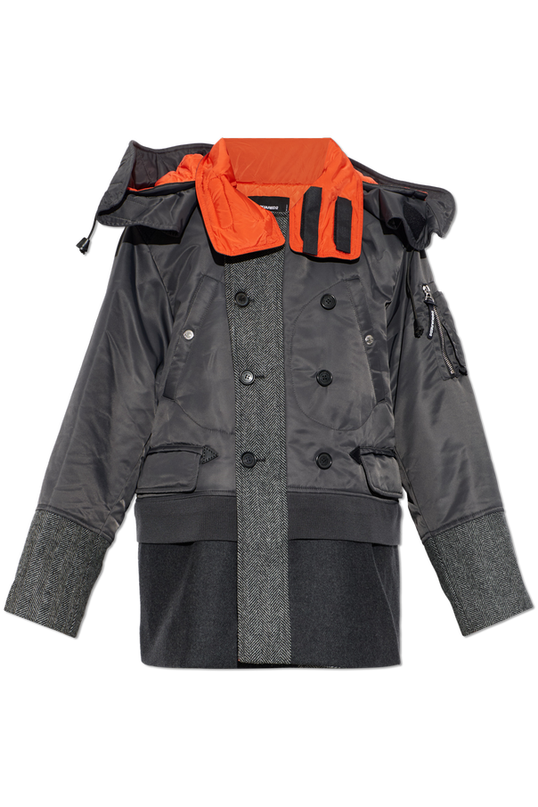 Insulated coat with stand-up collar od Dsquared2