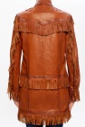 Dsquared2 BROWN Leather coat with fringes