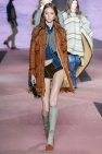 Dsquared2 BROWN Leather coat with fringes