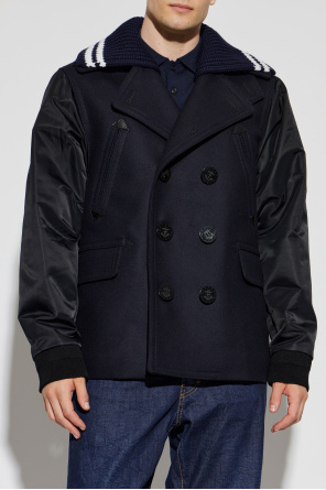 Dsquared2 Kurzer, zweireihiger Mantel aus Materialmix