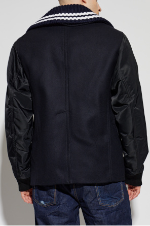Dsquared2 Kurzer, zweireihiger Mantel aus Materialmix