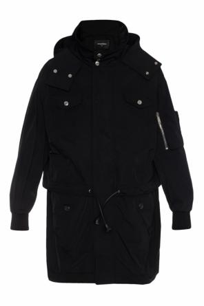 Oversize parka with band collar od Dsquared2