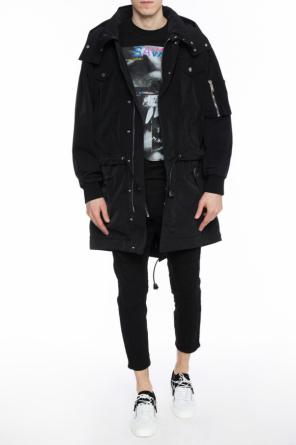 Oversize parka with band collar od Dsquared2