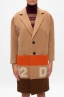 Dsquared2 beige Wool coat with logo