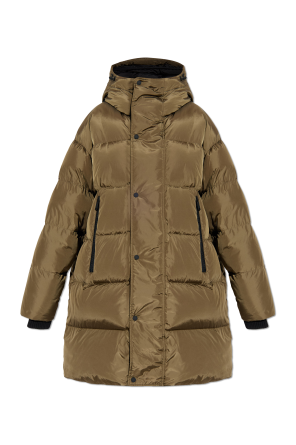 Abrigo largo de plumas