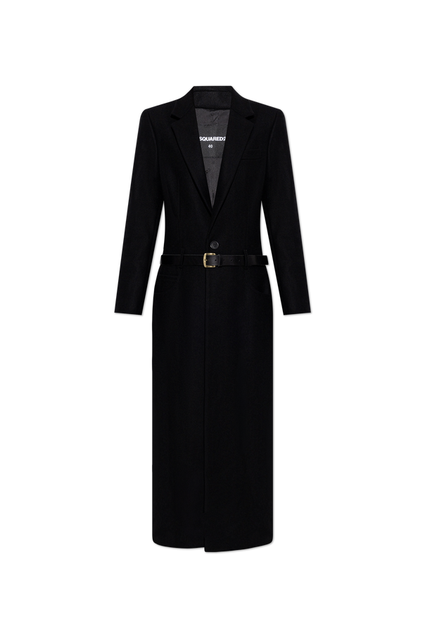 Coat with leather belt od Dsquared2