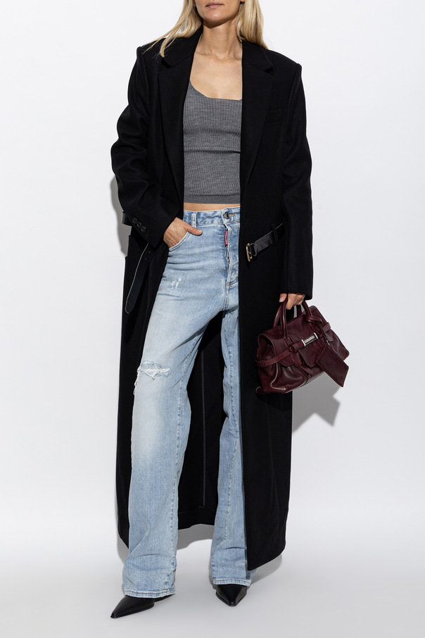 Dsquared2 Палто с кожен колан