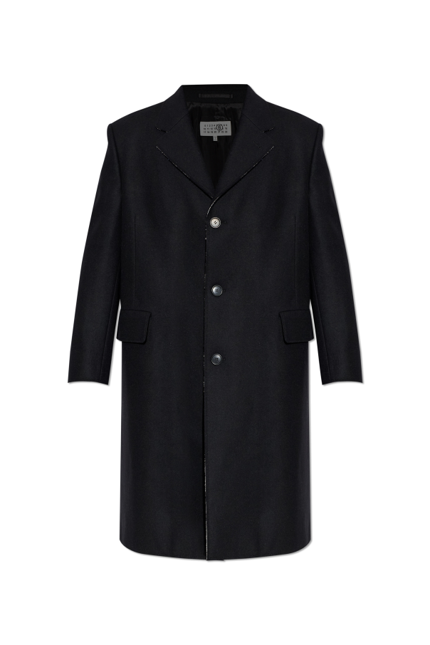 Wool coat with raw-edge finish od MM6 Maison Margiela