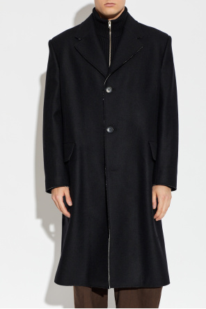 MM6 Maison Margiela Wool coat with raw-edge finish