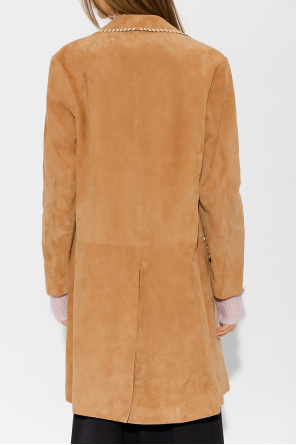 marni chest-logo Leather coat