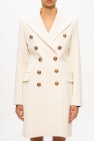 Balmain WHITE Wool coat with notch lapels