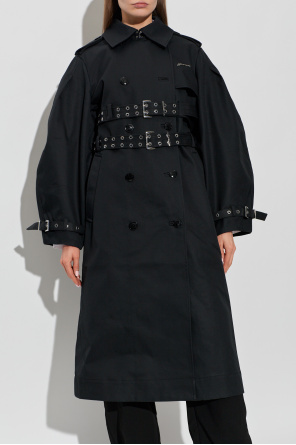 Ganni Baumwoll-Trenchcoat mit Gürtel