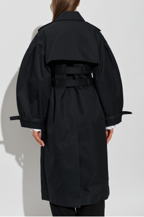 Ganni Baumwoll-Trenchcoat mit Gürtel