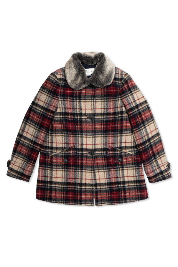 Bonpoint  Wool coat with check pattern