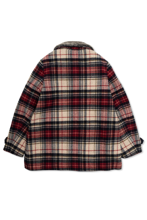 Bonpoint  Wool coat with plaid pattern