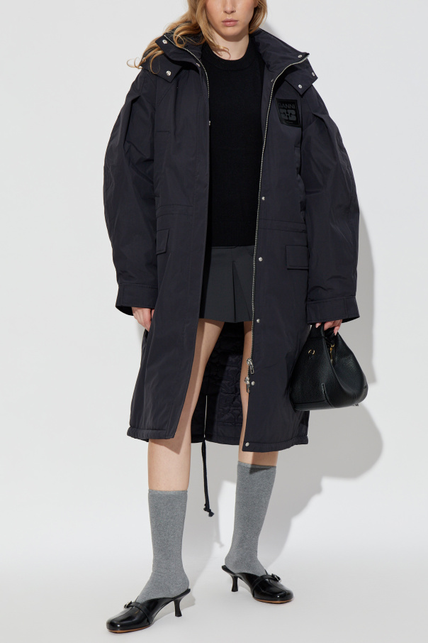 Ganni Long jacket with logo