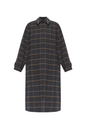 Wool coat in check pattern