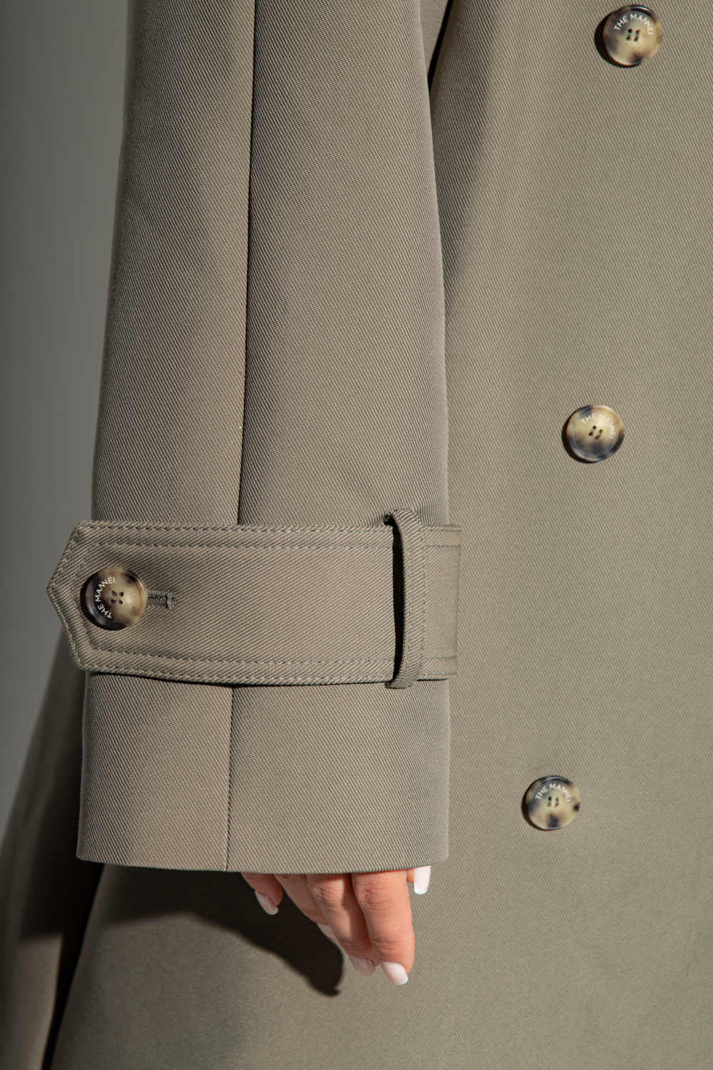 The Mannei ‘Soria’ double-breasted trench coat