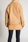 Balmain beige Double-breasted coat with belt