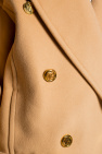 Balmain beige Double-breasted coat with belt