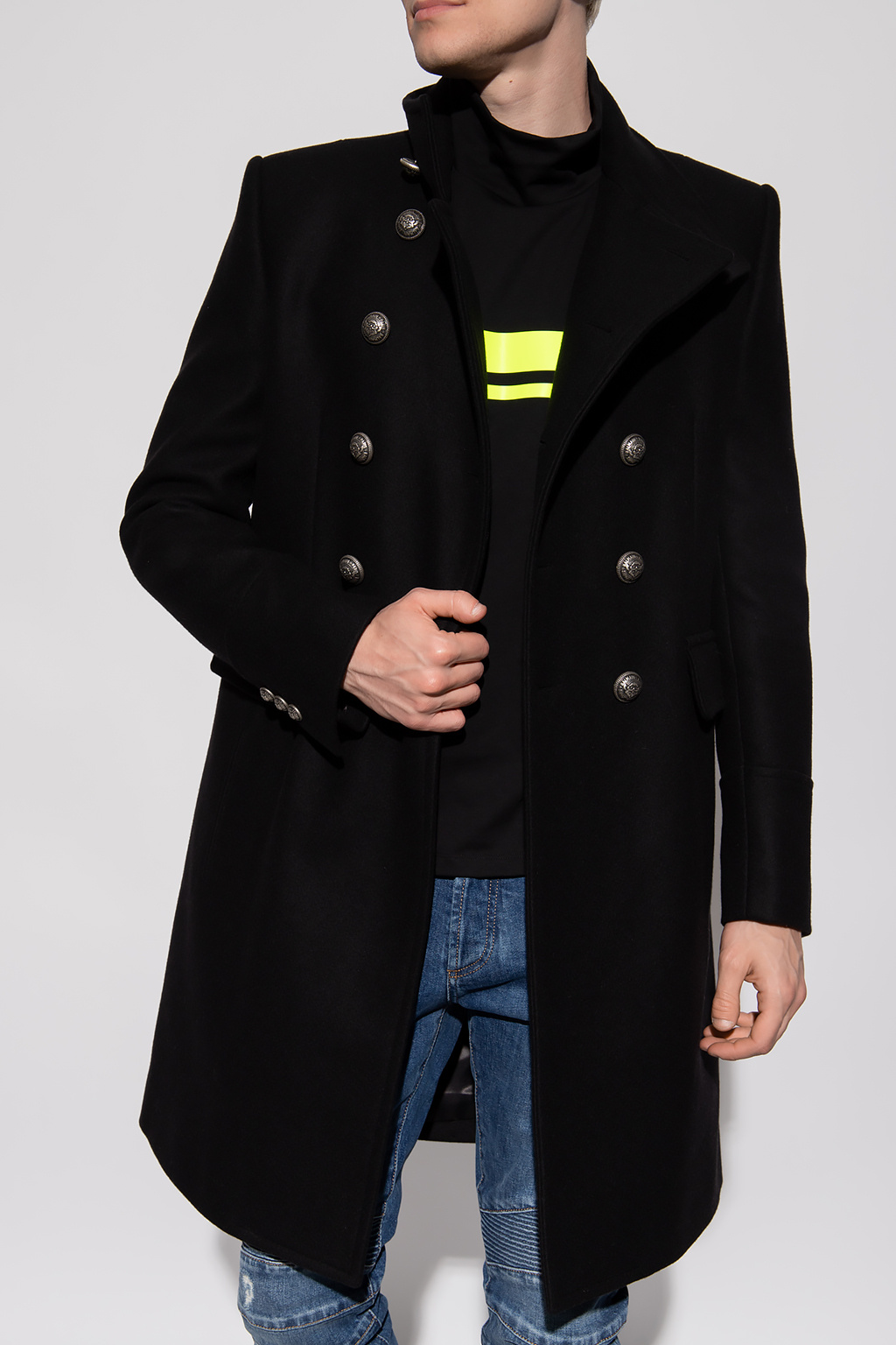 balmain decorative Double-breasted coat