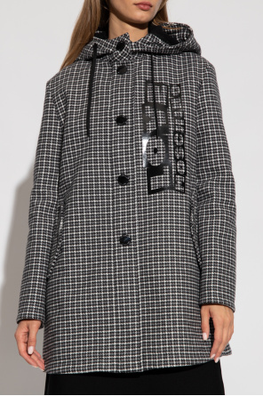 Love Moschino Coat with houndstooth pattern