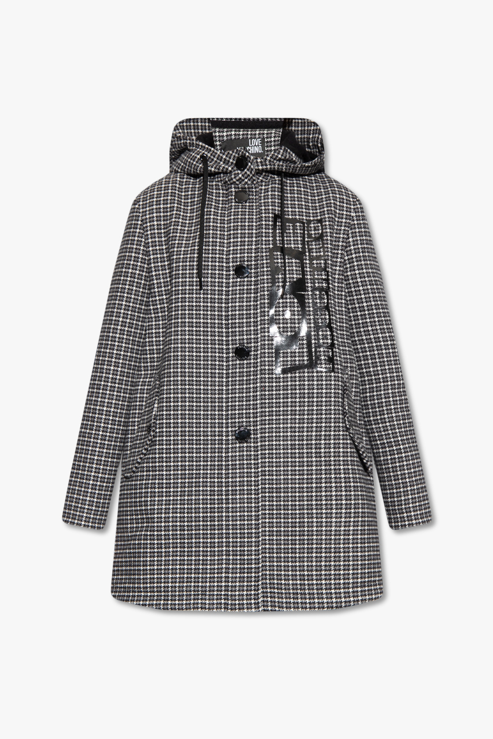 Love Moschino Coat with houndstooth pattern