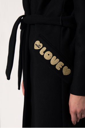 Love Moschino Wool coat with logo