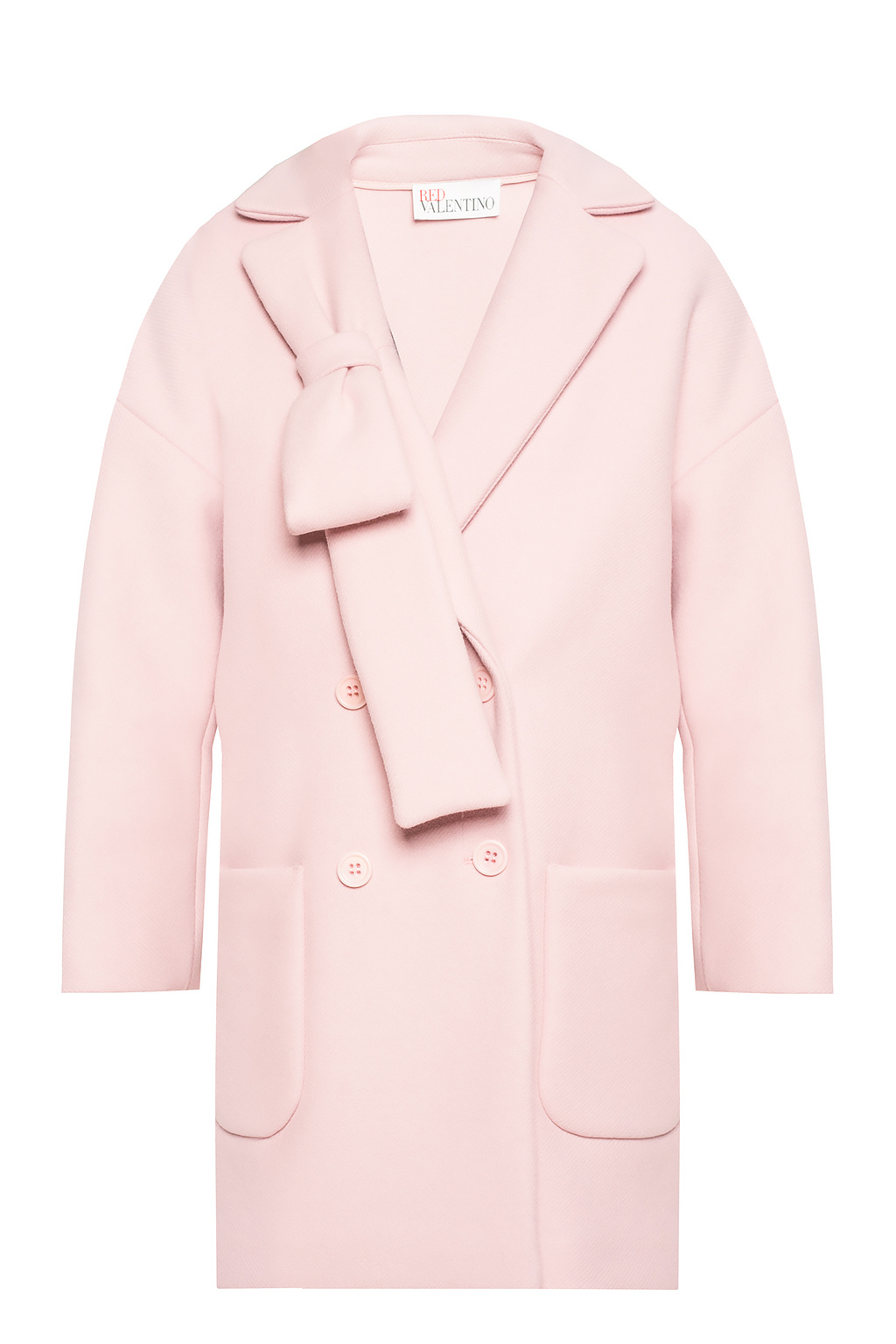 Red valentino button-detail Wool coat