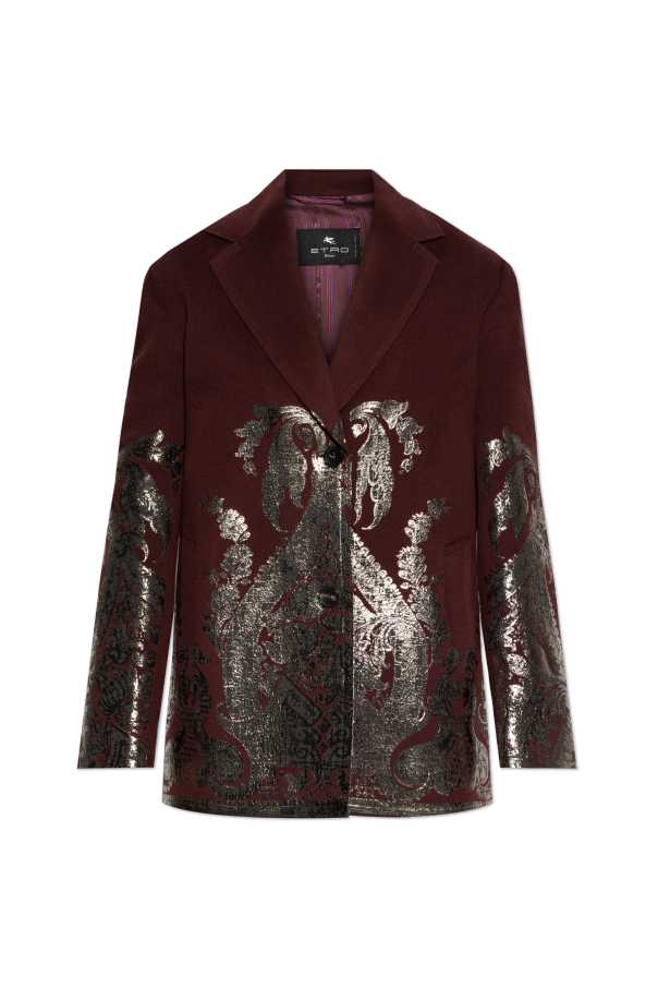 Etro Wool coat with print