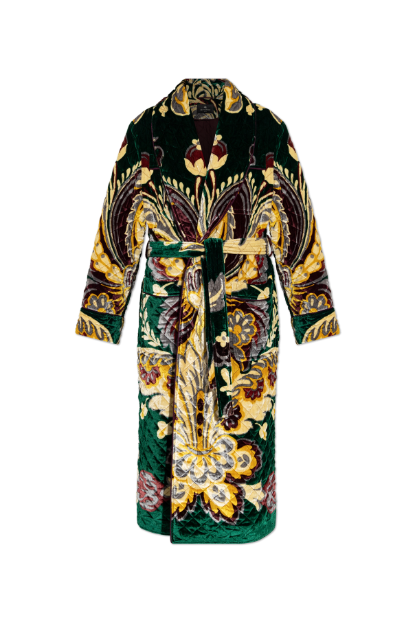 Velvet coat with belt od Etro