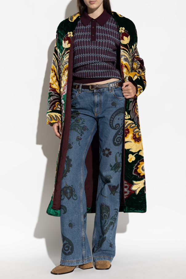Etro Velvet coat with belt